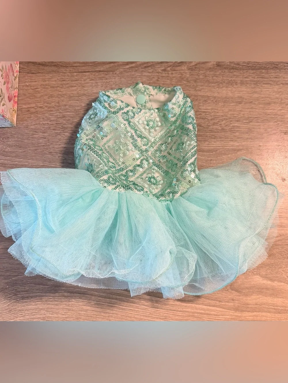 Sparkling Aqua Tulle Princess Costume Dress for Pets Dog Cat